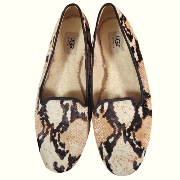 UGG Australia Alloway Reptile Leather Ballerina Slip on Flat S/N 1006017 Sz 10 - Picture 1 of 9